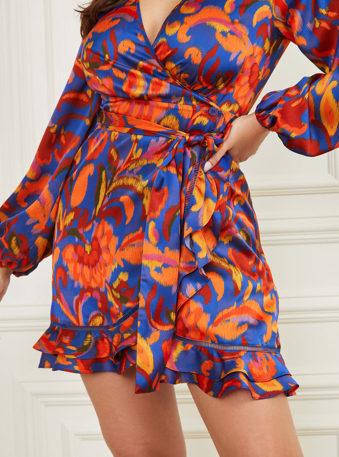 Marciano Betty Blue Wrap Mini Dress Marciano Betty Blue Wrap Mini Dress