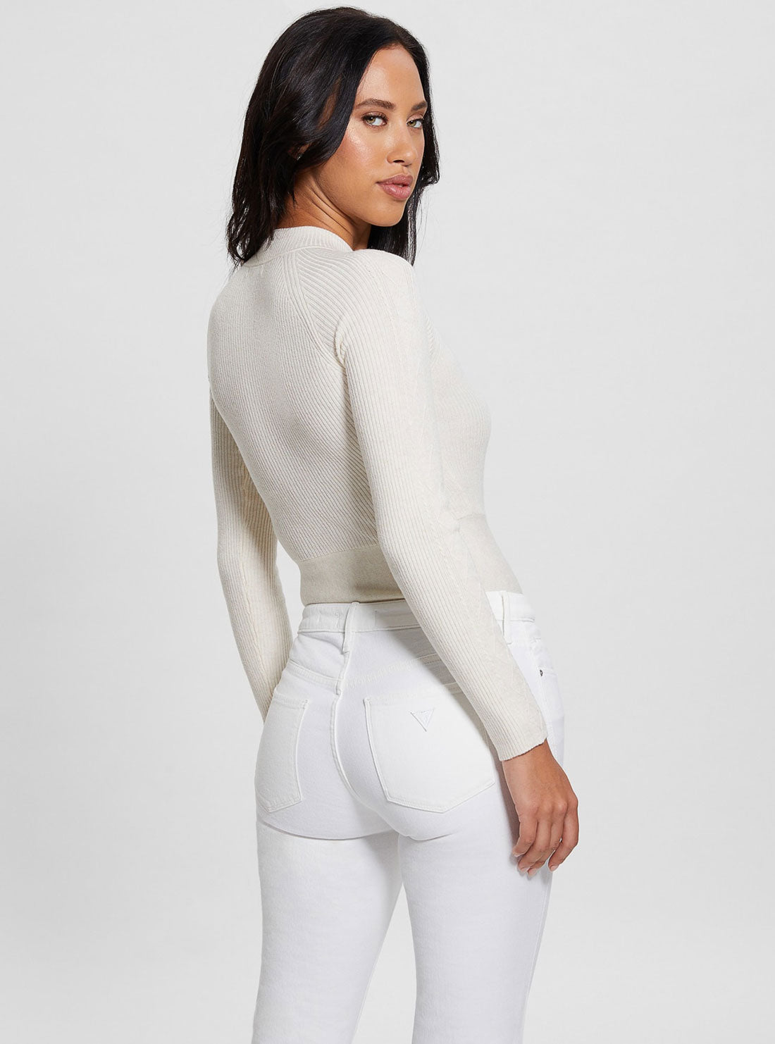 White Melodie Long Sleeve Knit Top White Melodie Long Sleeve Knit Top