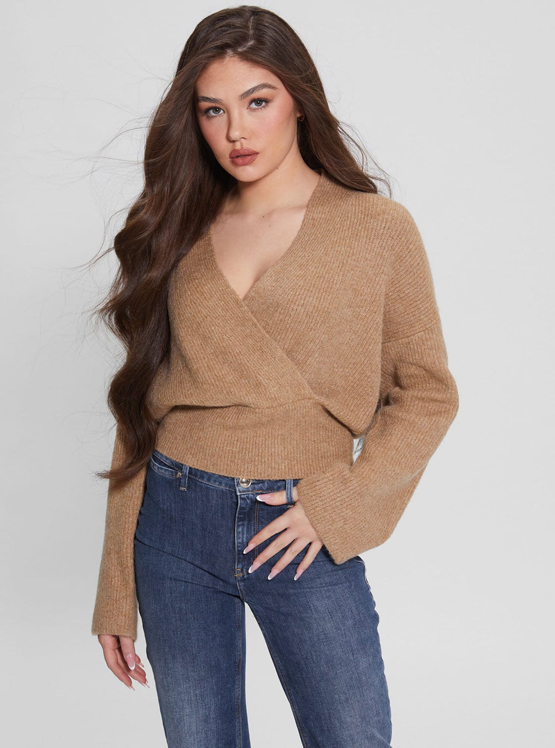 Eco Brown Kimono Nora Knit Top Eco Brown Kimono Nora Knit Top