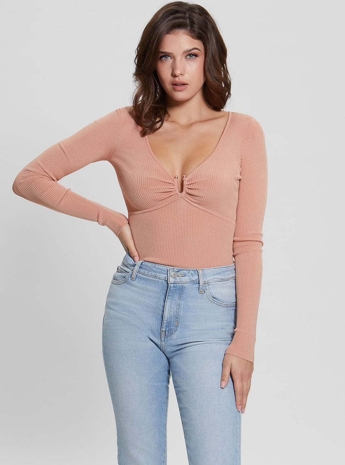 Pink Nicole Rib Knit Top Pink Nicole Rib Knit Top