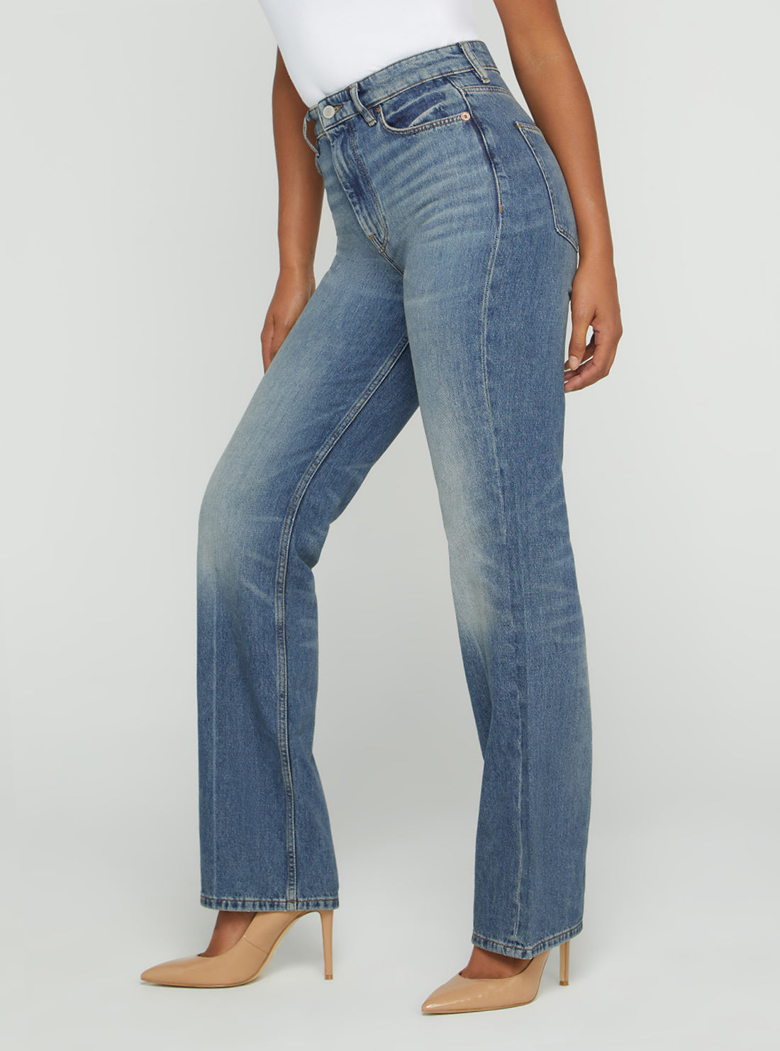 Eco High-Rise 80s Straight Leg Denim Jeans In Confidence Wash Eco High-Rise 80s Straight Leg Denim Jeans In Confidence Wash