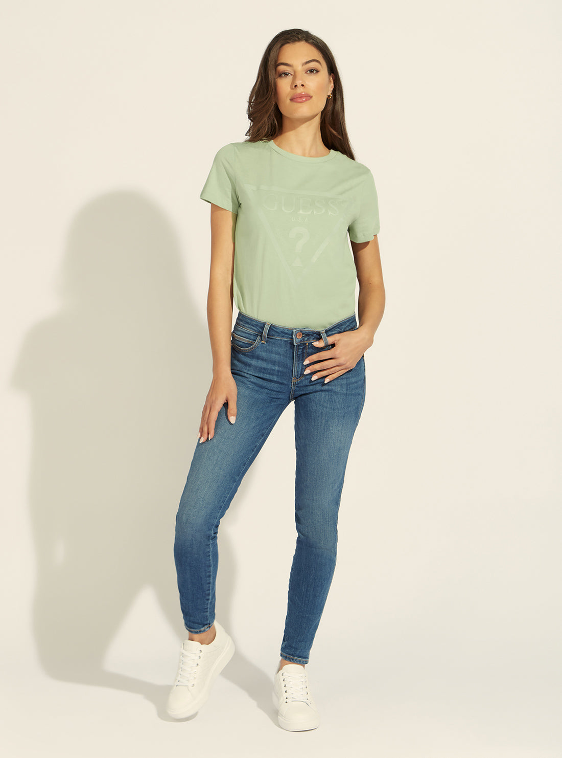 Mid-Rise Skinny Curve Denim Jeans in Carry Mid Wash Mid-Rise Skinny Curve Denim Jeans in Carry Mid Wash