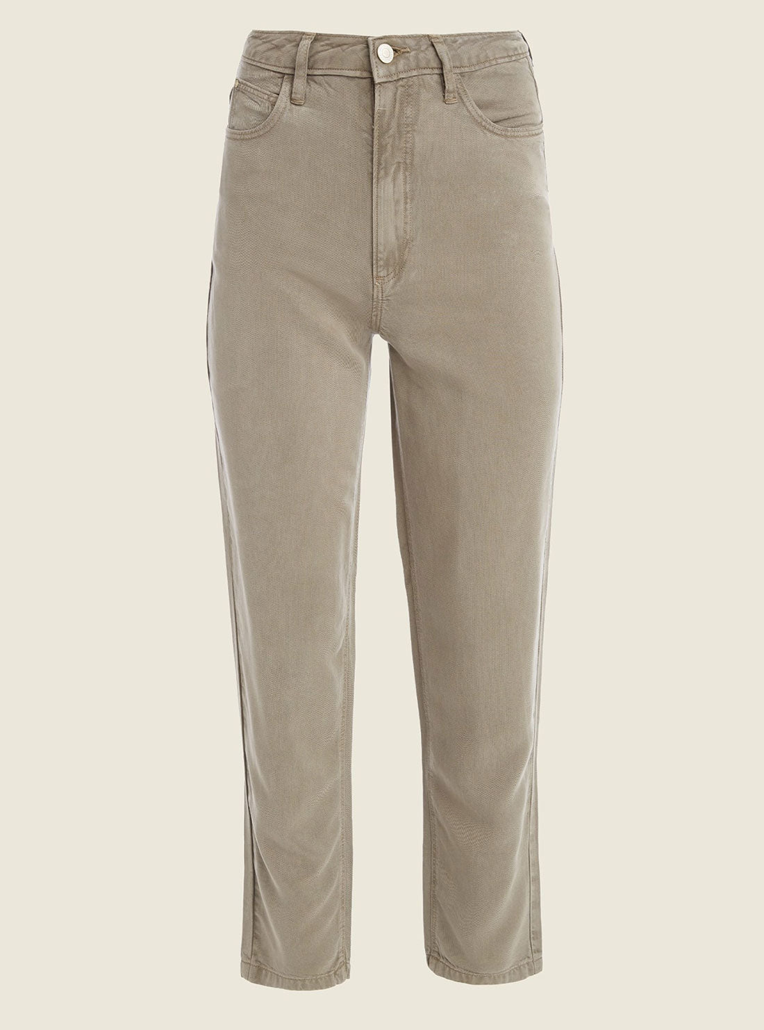 Eco High-Rise Straight Leg Denim Mom Jeans in Green Khaki Eco High-Rise Straight Leg Denim Mom Jeans in Green Khaki