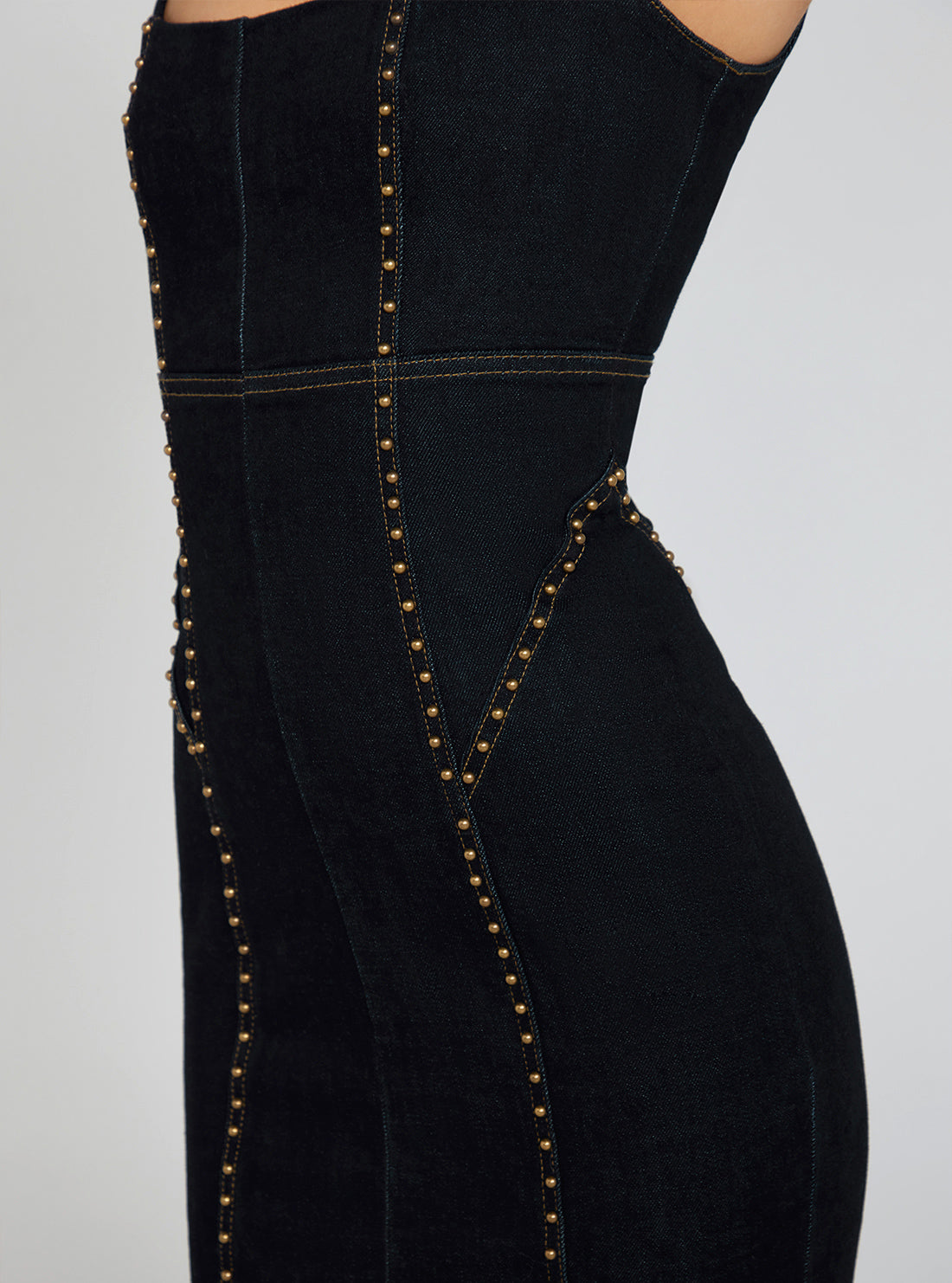 Cassie Studded Denim Mini Dress Cassie Studded Denim Mini Dress