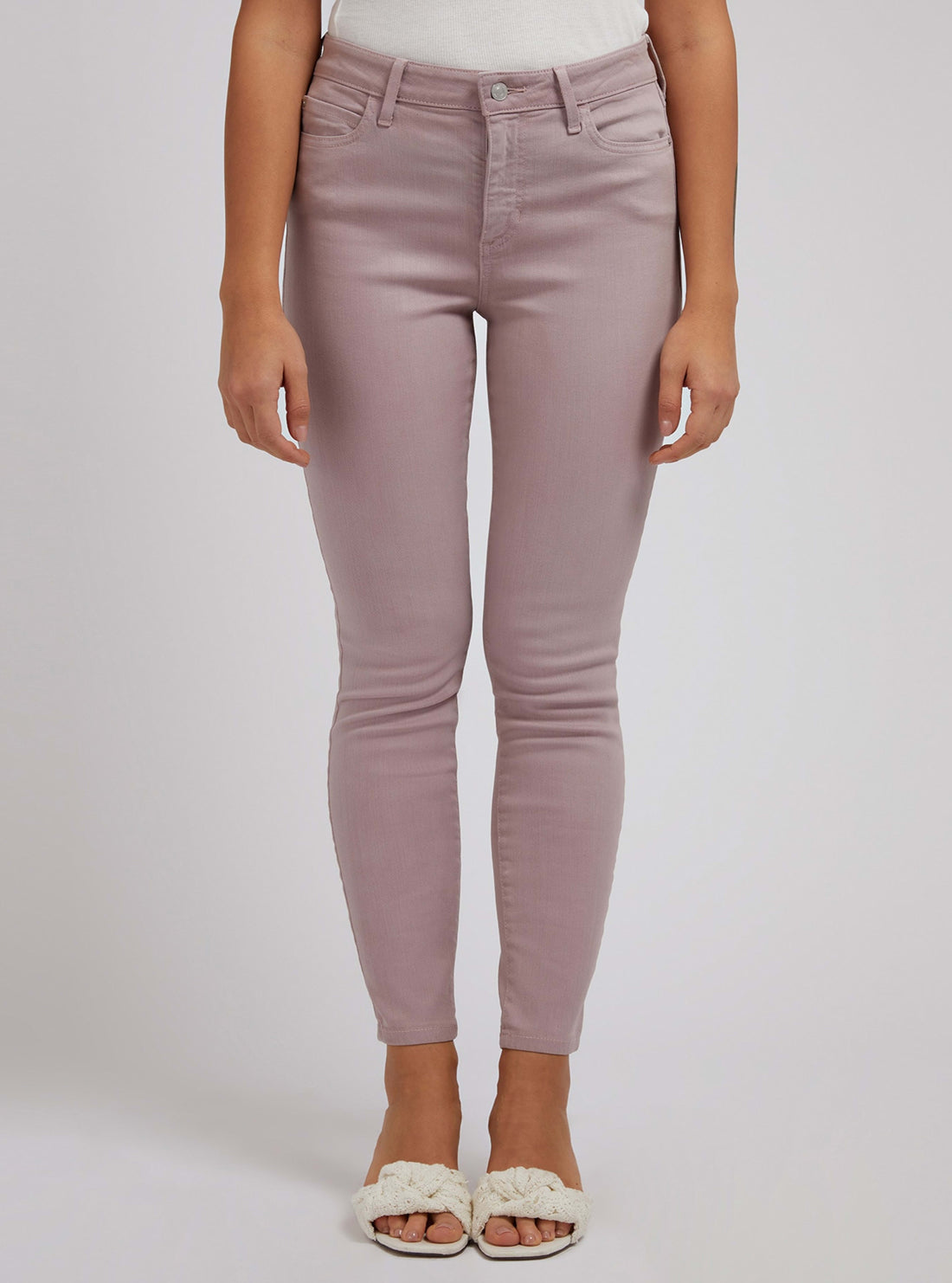 Mid-Rise Curvy Fit Skinny Denim Jeans In Rose Taupe Mid-Rise Curvy Fit Skinny Denim Jeans In Rose Taupe