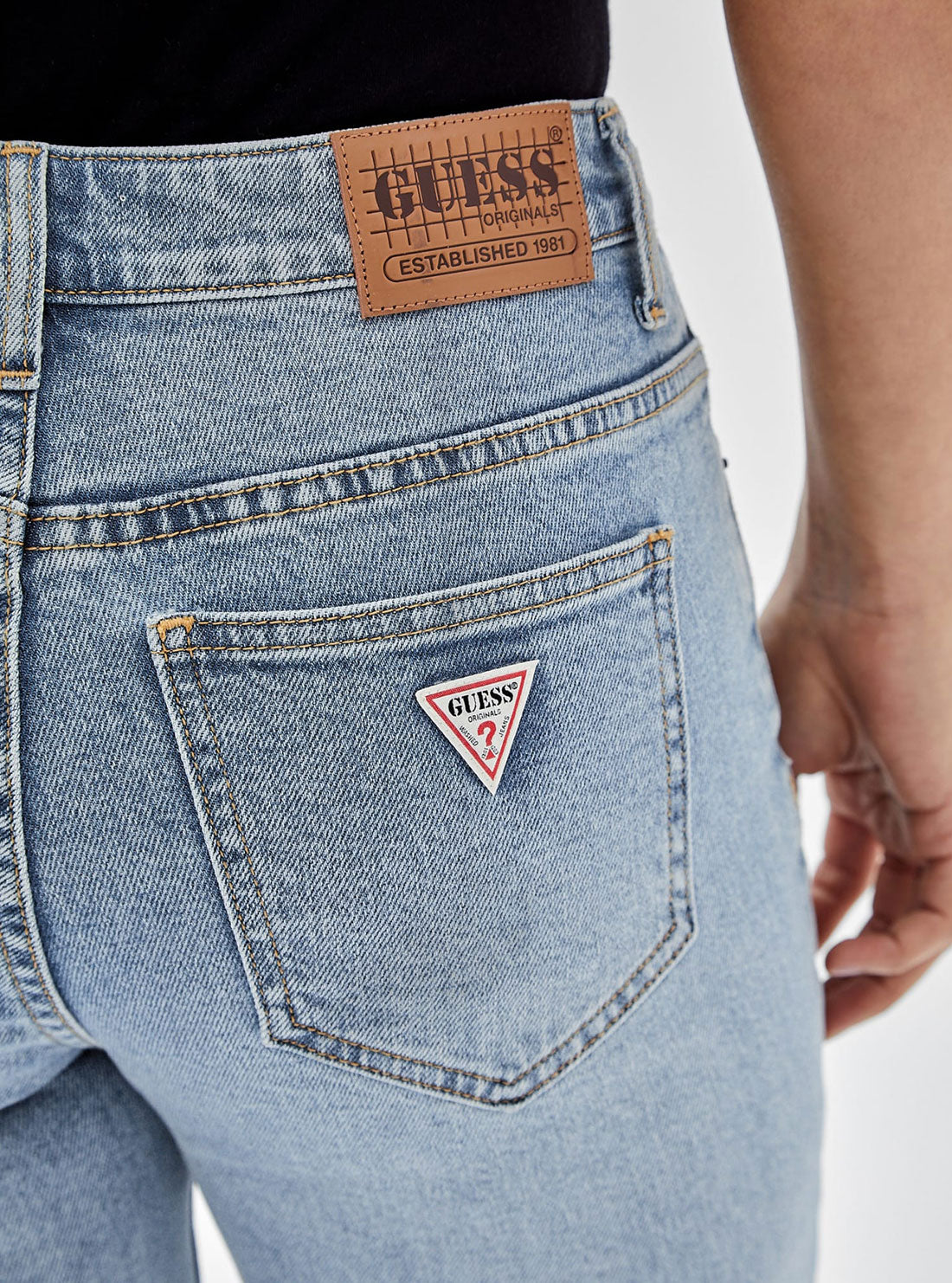 Guess Originals High-Rise Bootcut Denim Jeans In Leo Light Wash Guess Originals High-Rise Bootcut Denim Jeans In Leo Light Wash