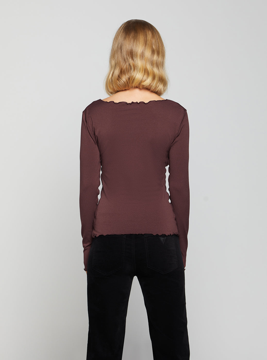 Eco Chocolate Lucille Lettuce Edge Top Eco Chocolate Lucille Lettuce Edge Top