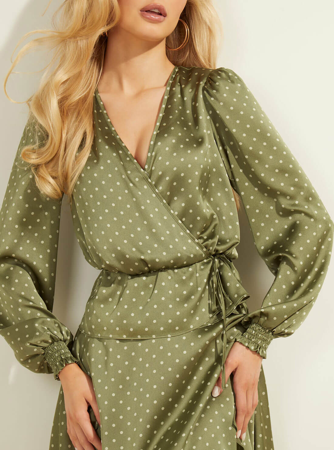 Green Polka Dot Wrap Top Green Polka Dot Wrap Top