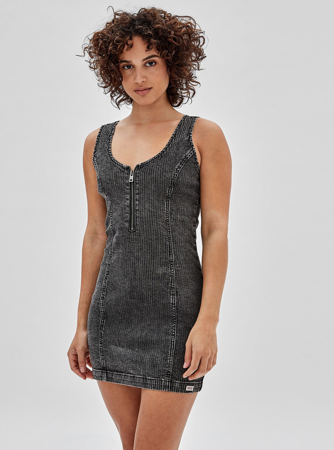 Guess Originals Black Angela Zip Mini Dress Guess Originals Black Angela Zip Mini Dress