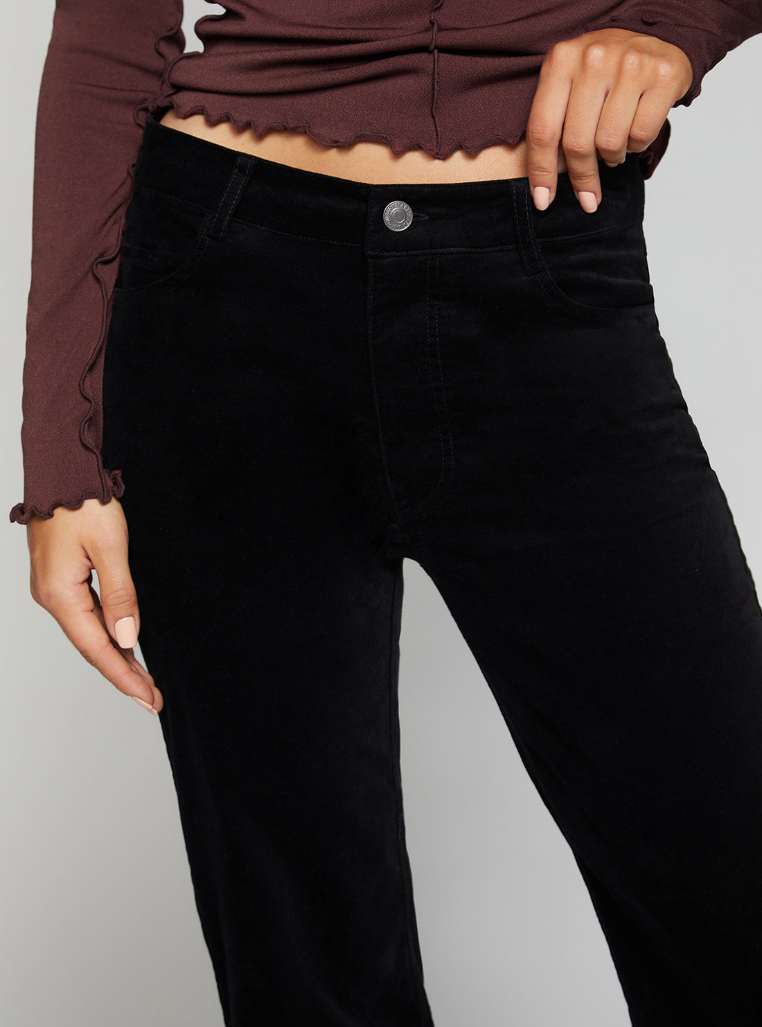 Mid-Rise Sexy Boot Denim Jeans In Jet Black Wash Mid-Rise Sexy Boot Denim Jeans In Jet Black Wash