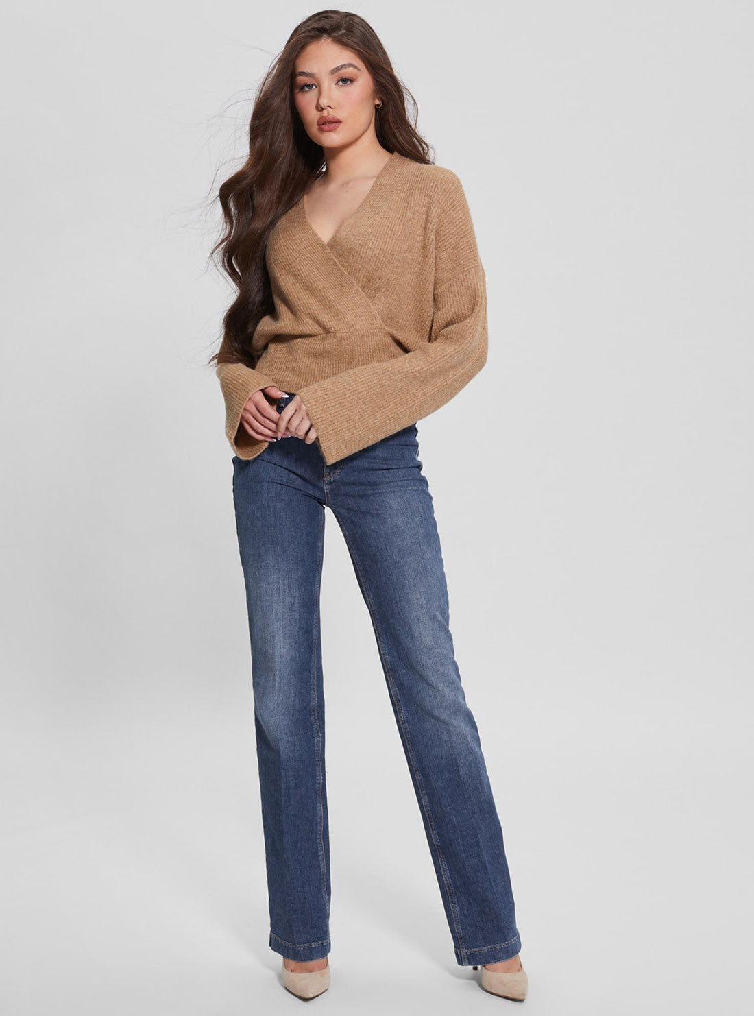 Eco Brown Kimono Nora Knit Top Eco Brown Kimono Nora Knit Top