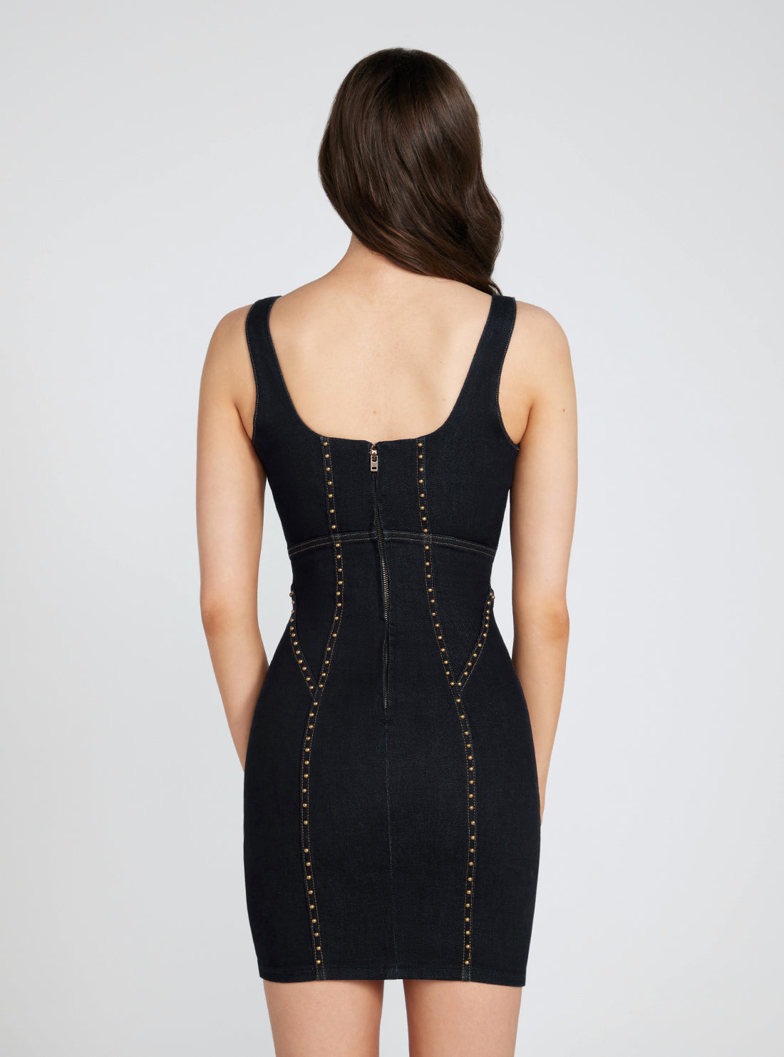 Cassie Studded Denim Mini Dress Cassie Studded Denim Mini Dress