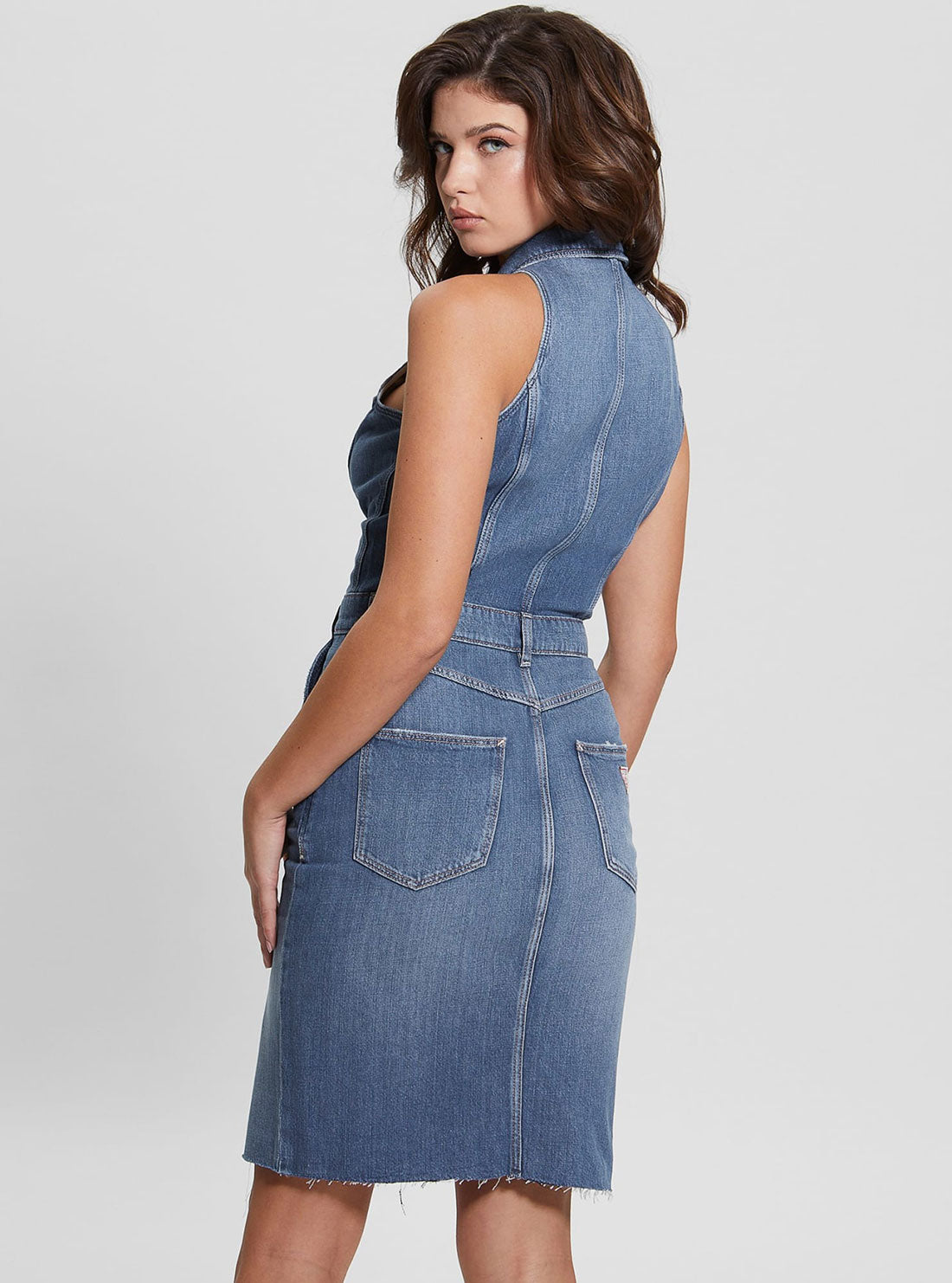 Eco Blue Denim Stacie Mini Dress Eco Blue Denim Stacie Mini Dress