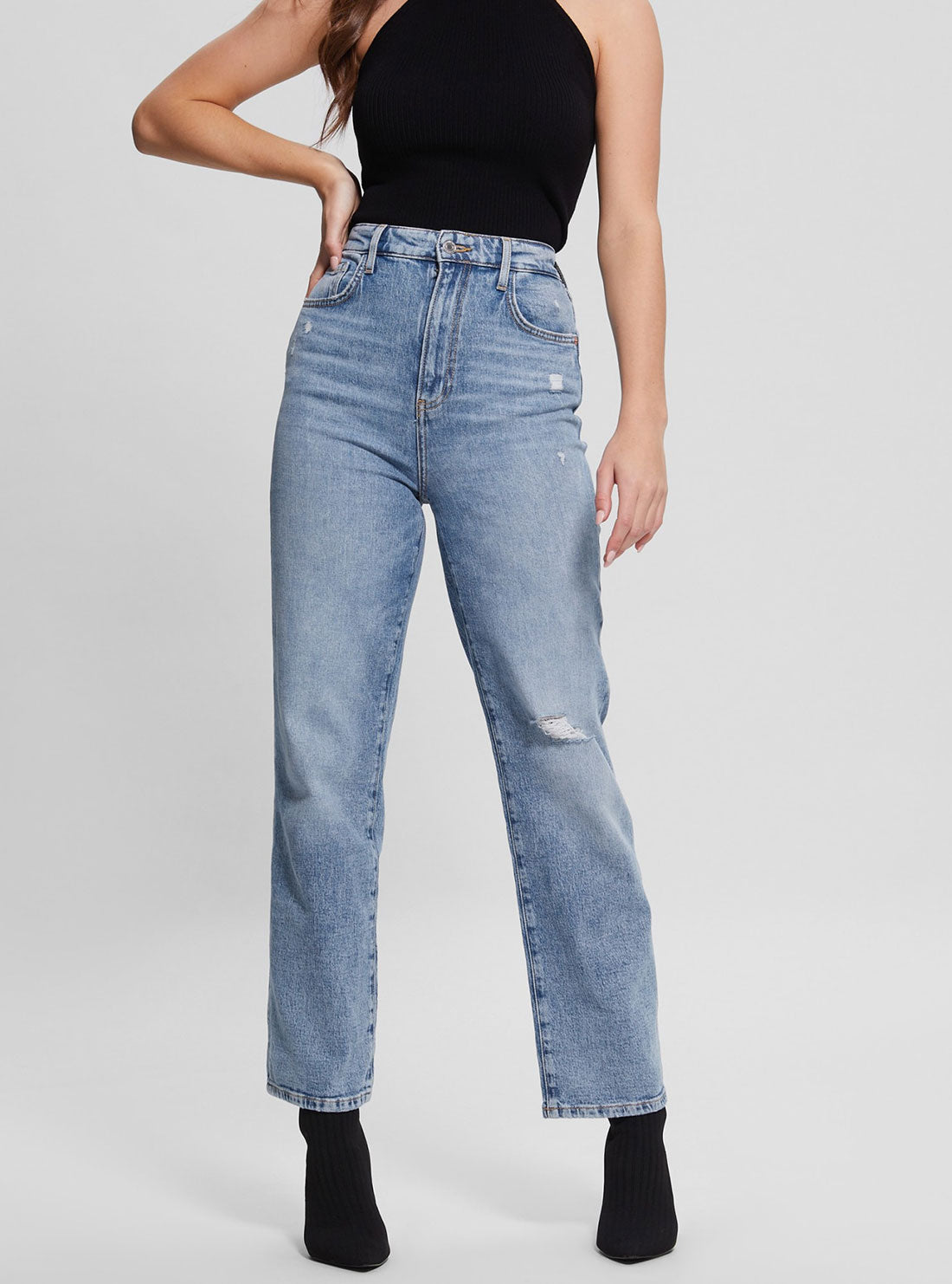 Eco High-Rise Melrose Wide Leg Denim Jeans In Target Blue Wash Eco High-Rise Melrose Wide Leg Denim Jeans In Target Blue Wash