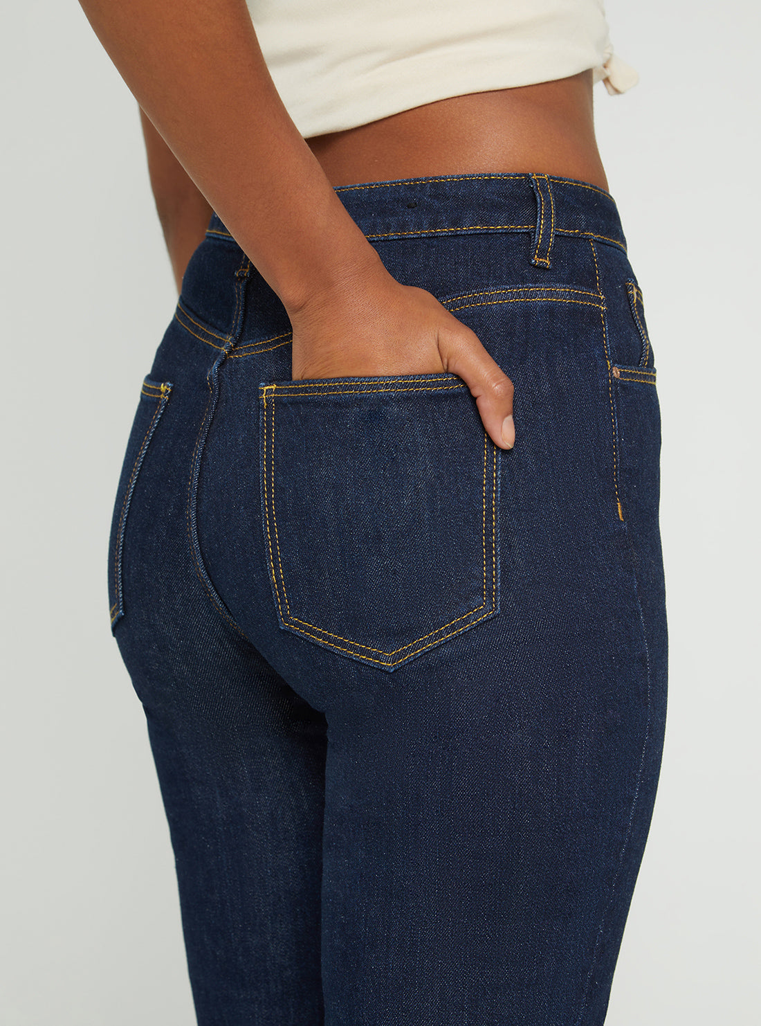 High-Rise Straight Leg Mom Denim Jeans In Authentic Dark Wash High-Rise Straight Leg Mom Denim Jeans In Authentic Dark Wash
