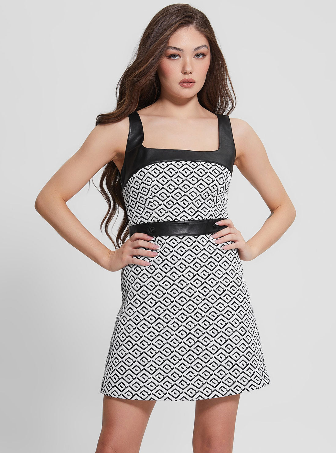 White Black Logo Adele Mini Dress White Black Logo Adele Mini Dress