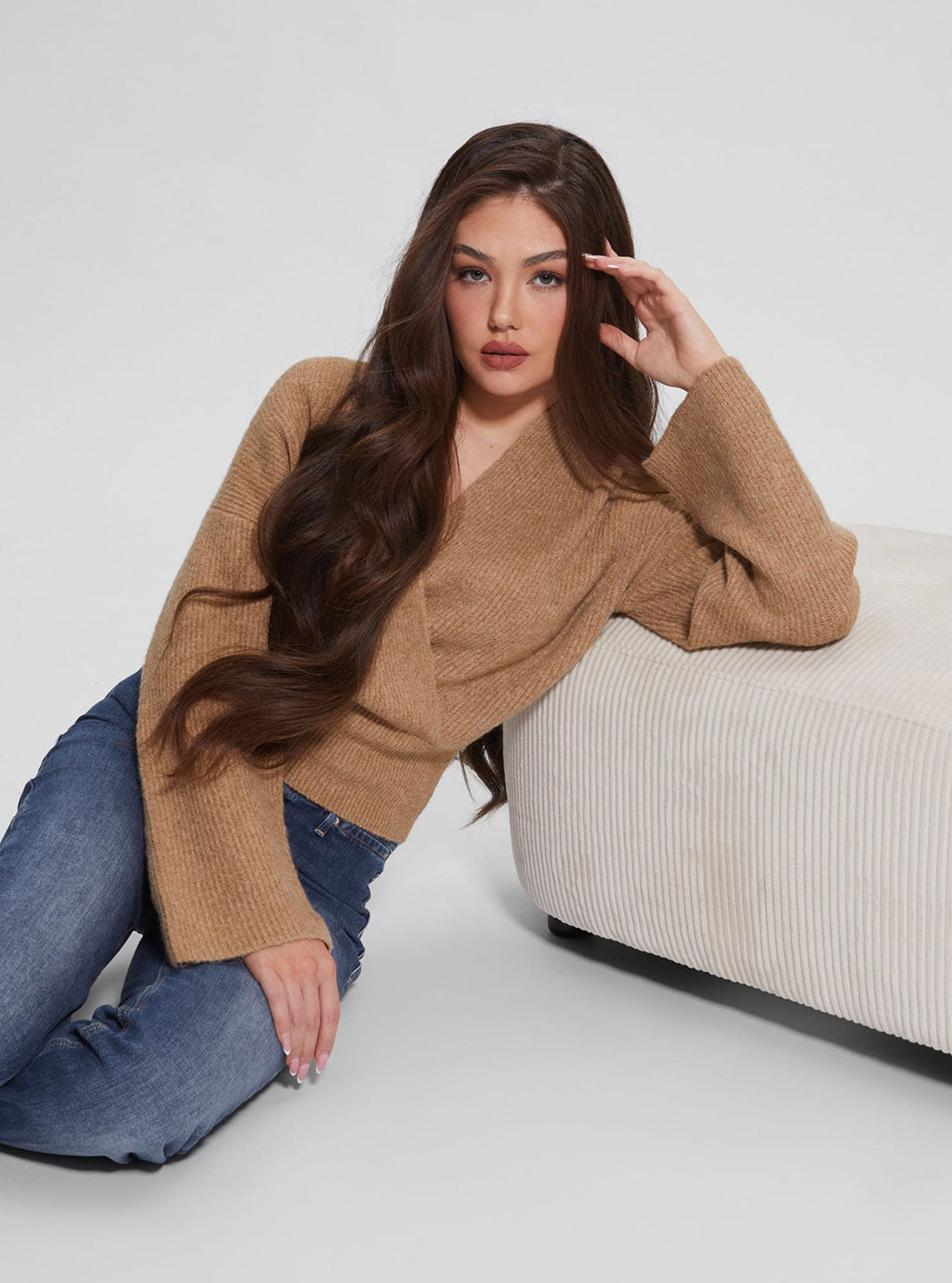 Eco Brown Kimono Nora Knit Top Eco Brown Kimono Nora Knit Top