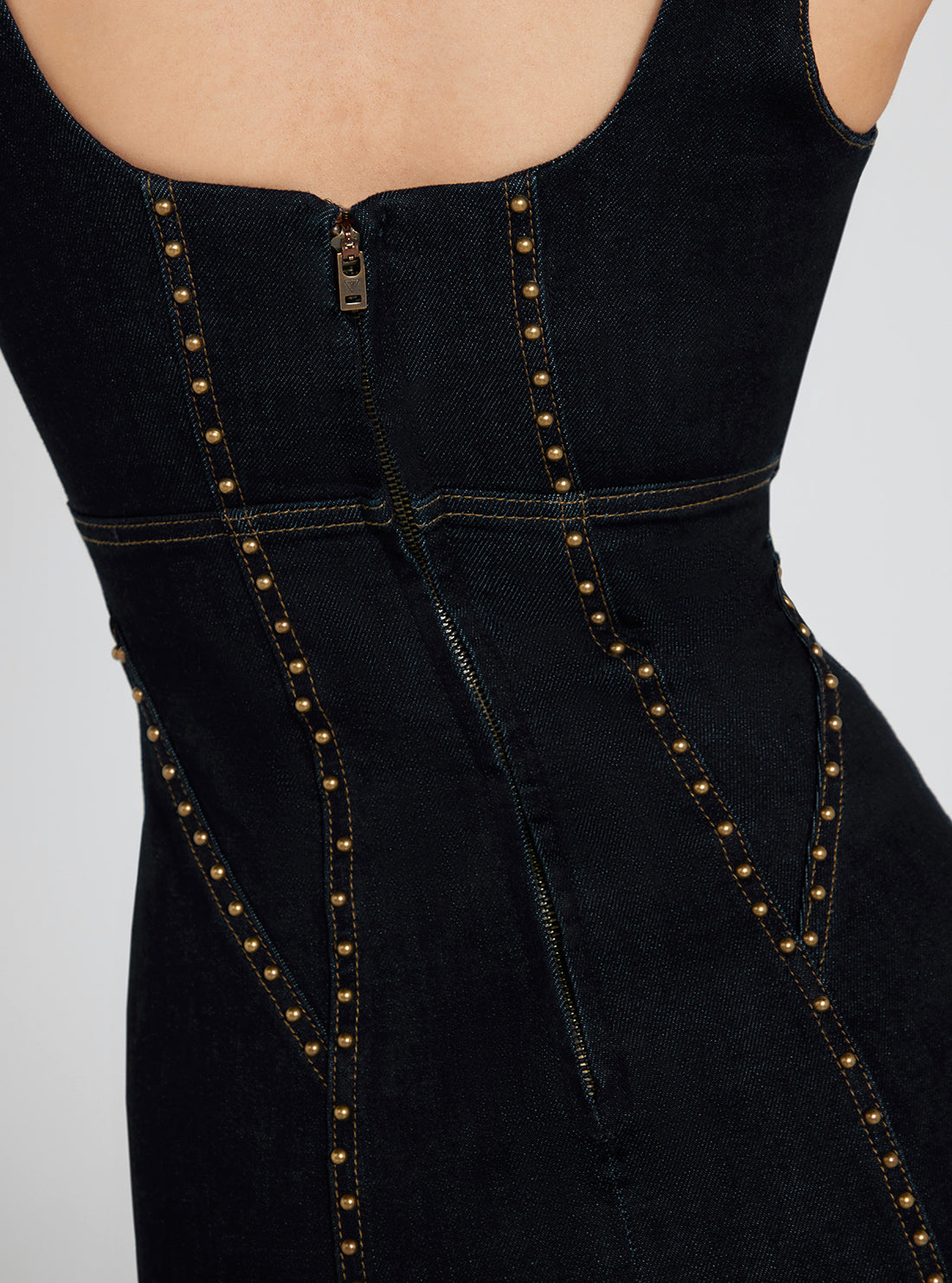 Cassie Studded Denim Mini Dress Cassie Studded Denim Mini Dress