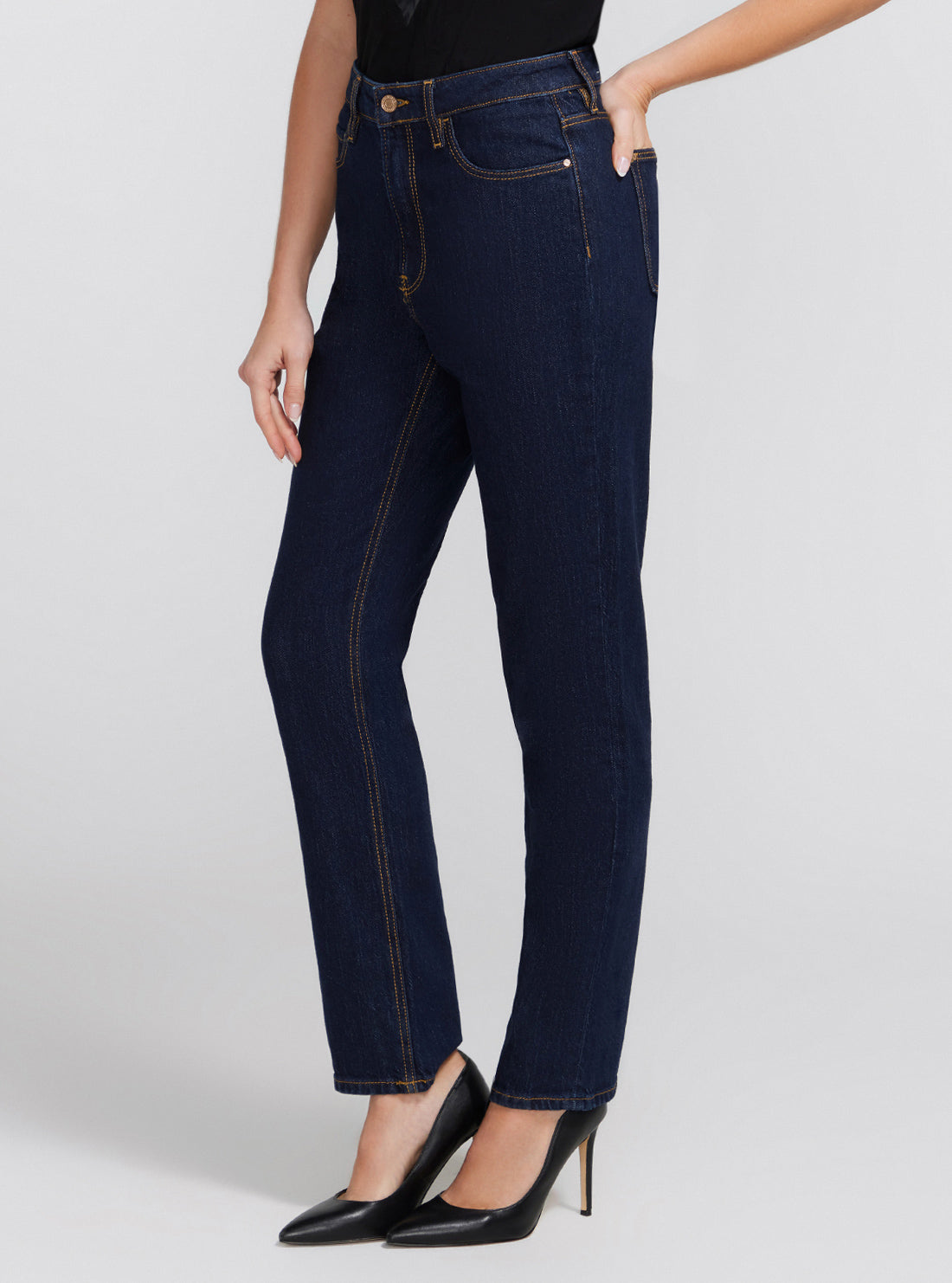 Eco Girly Mid-Rise Denim Jeans in Dark Blue Eco Girly Mid-Rise Denim Jeans in Dark Blue