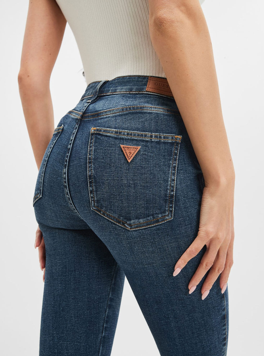 High-Rise Sexy Flared Denim Jeans In Blue Fog Wash High-Rise Sexy Flared Denim Jeans In Blue Fog Wash