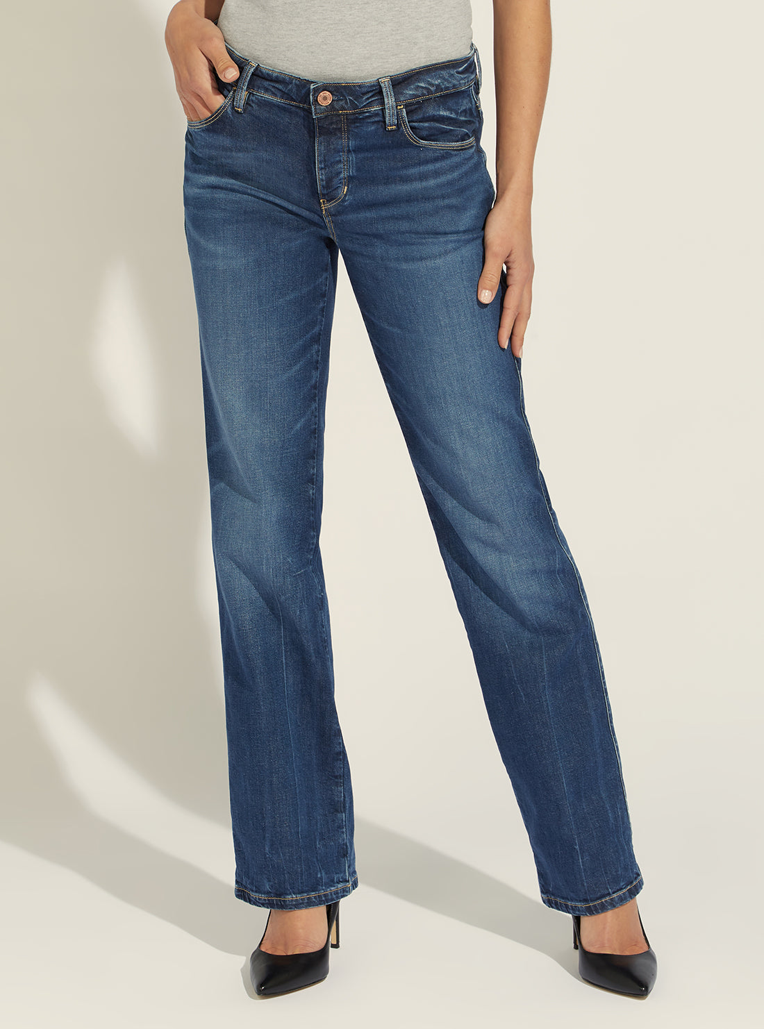 Low-Rise Sexy Straight Denim Jeans In Refined Vintage Wash Low-Rise Sexy Straight Denim Jeans In Refined Vintage Wash
