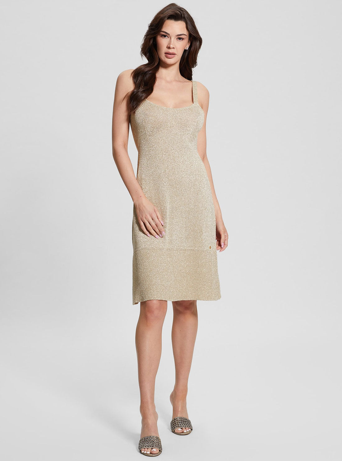 Beige Blanco Lurex Marion Knit Mini Dress Beige Blanco Lurex Marion Knit Mini Dress