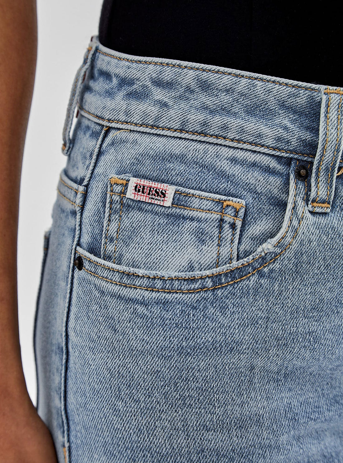 Guess Originals High-Rise Bootcut Denim Jeans In Leo Light Wash Guess Originals High-Rise Bootcut Denim Jeans In Leo Light Wash