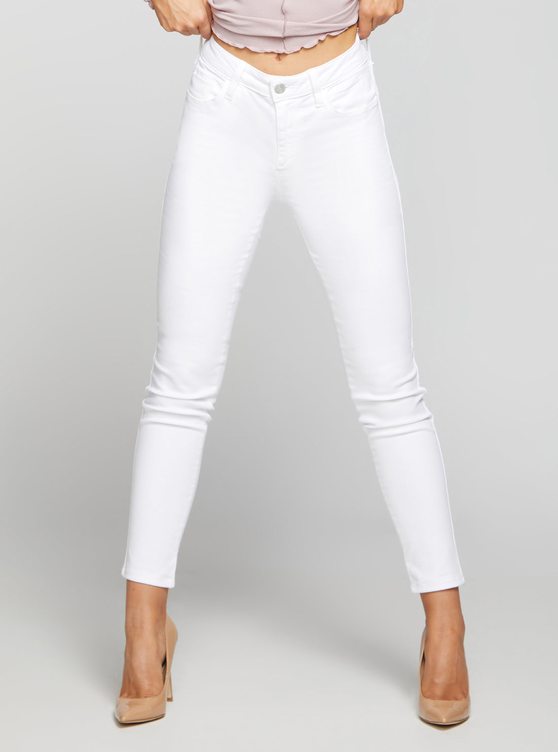 Mid-Rise Sexy Curve Denim Jeans In Pure White Wash Mid-Rise Sexy Curve Denim Jeans In Pure White Wash
