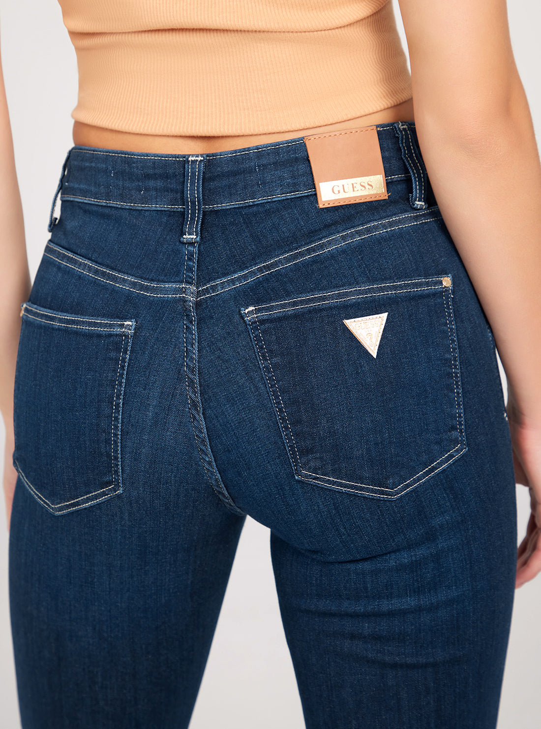 Mid-Rise Sexy Bootleg Cut Denim Jeans In Dark Wash Mid-Rise Sexy Bootleg Cut Denim Jeans In Dark Wash