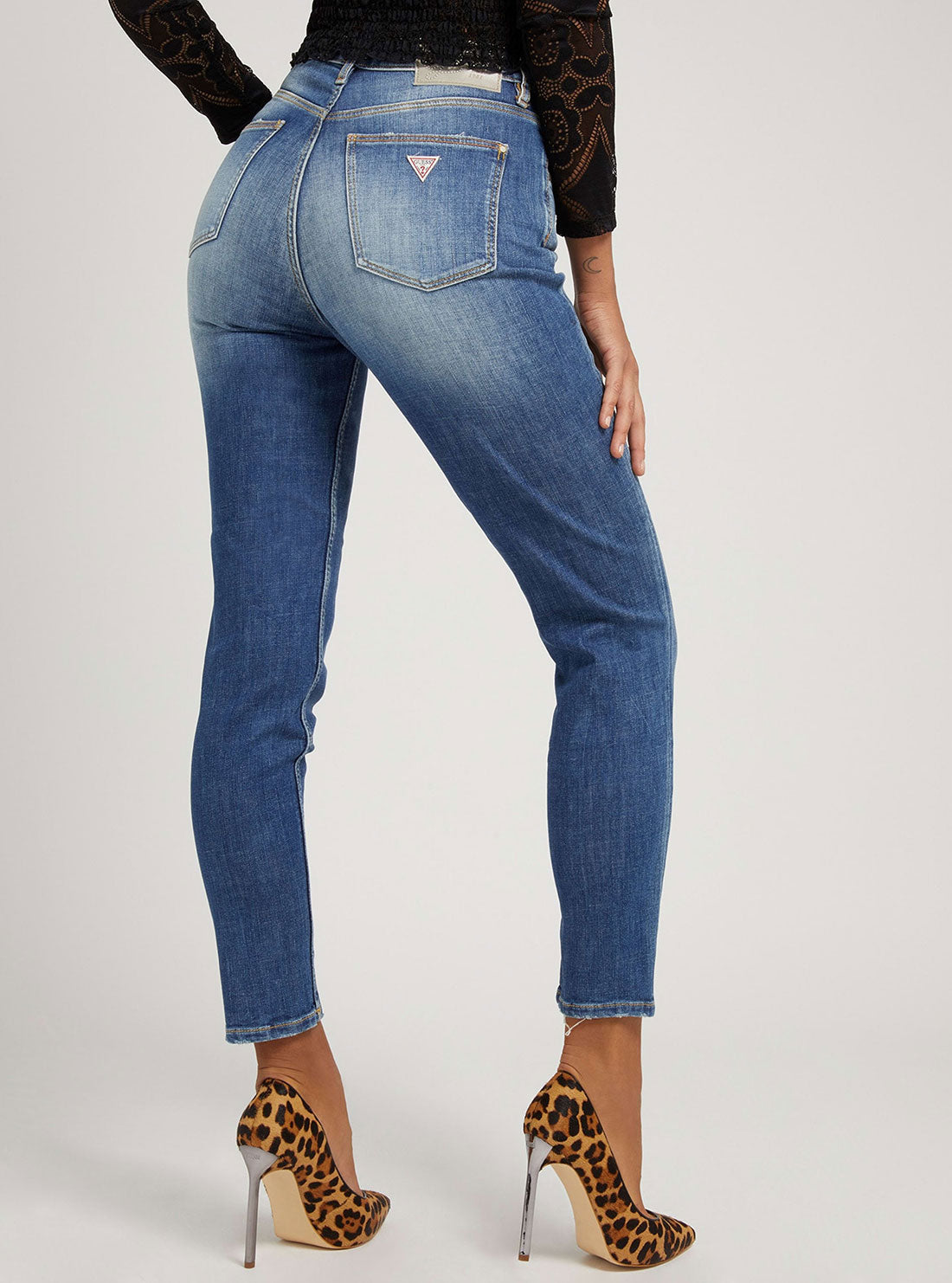 High-Rise Tapered Mom Denim Jeans In Vintage Mid Wash High-Rise Tapered Mom Denim Jeans In Vintage Mid Wash