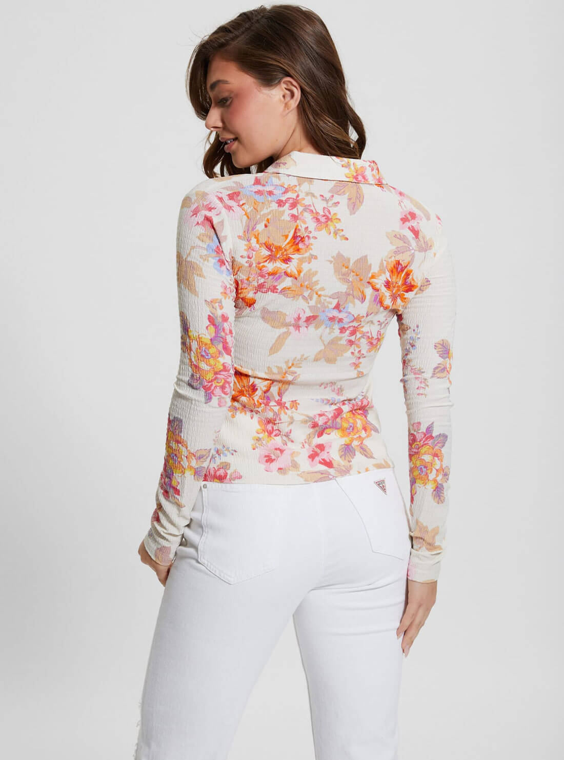 White Floral Tessa Long Sleeve Top White Floral Tessa Long Sleeve Top