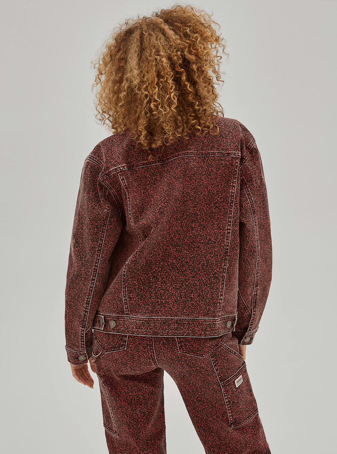 Guess Originals Red Multi Rey Textured Denim Jacket Guess Originals Red Multi Rey Textured Denim Jacket