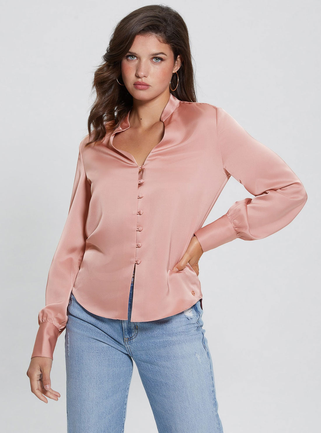 Eco Blush Rita Satin Shirt Eco Blush Rita Satin Shirt