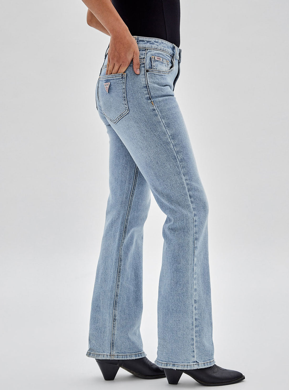 Guess Originals High-Rise Bootcut Denim Jeans In Leo Light Wash Guess Originals High-Rise Bootcut Denim Jeans In Leo Light Wash