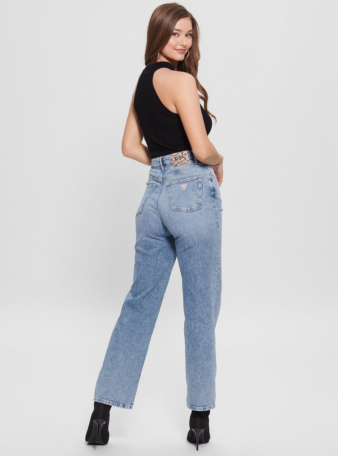 Eco High-Rise Melrose Wide Leg Denim Jeans In Target Blue Wash Eco High-Rise Melrose Wide Leg Denim Jeans In Target Blue Wash