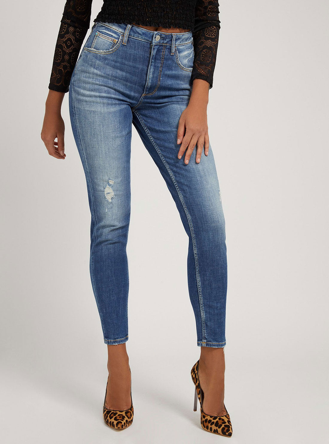 High-Rise Tapered Mom Denim Jeans In Vintage Mid Wash High-Rise Tapered Mom Denim Jeans In Vintage Mid Wash