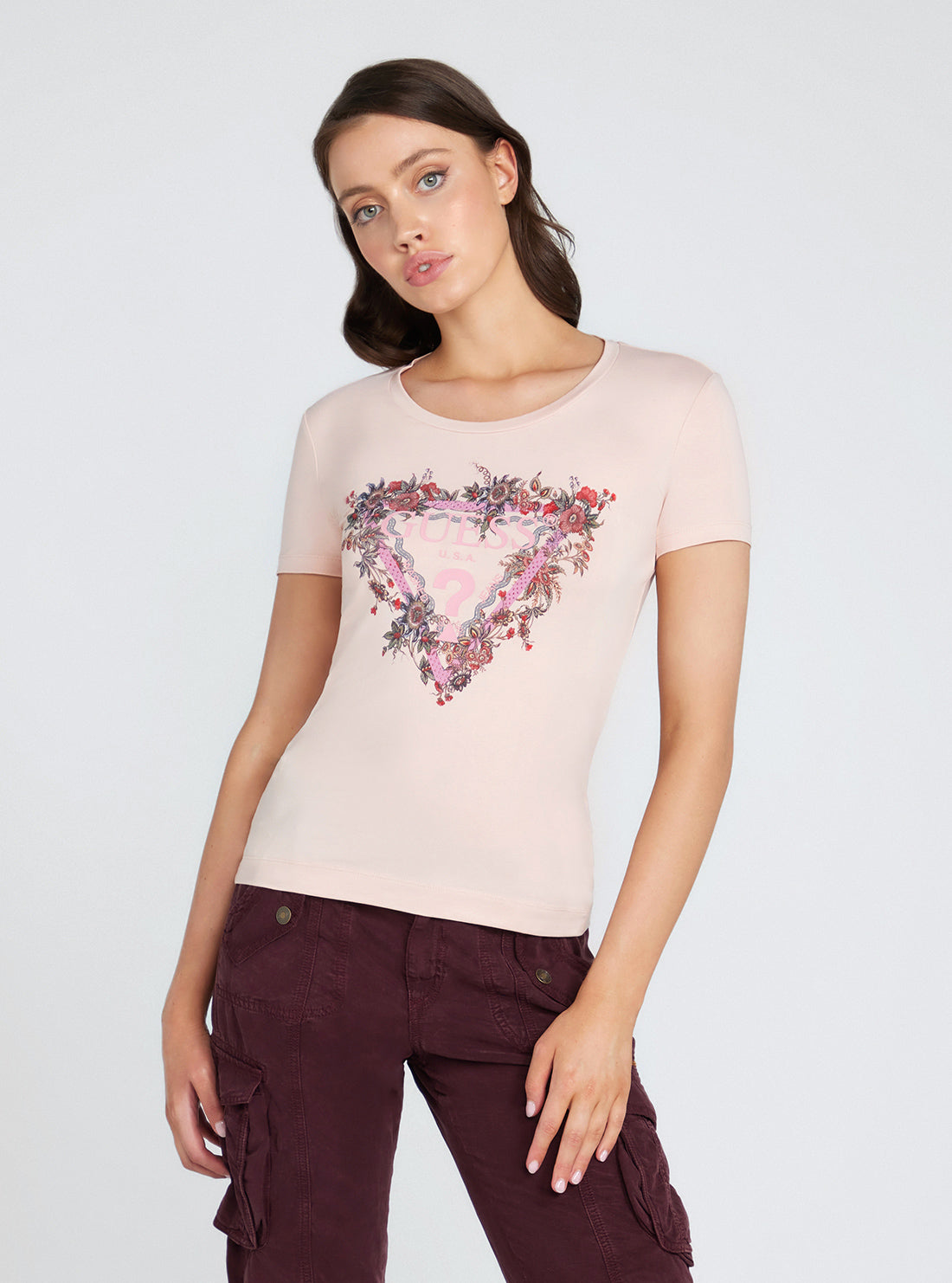 Eco Light Pink Flower Triangle Logo T-Shirt Eco Light Pink Flower Triangle Logo T-Shirt