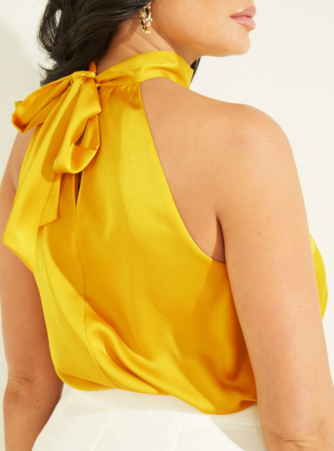 Marciano Yellow Falling Floral Solid Top Marciano Yellow Falling Floral Solid Top