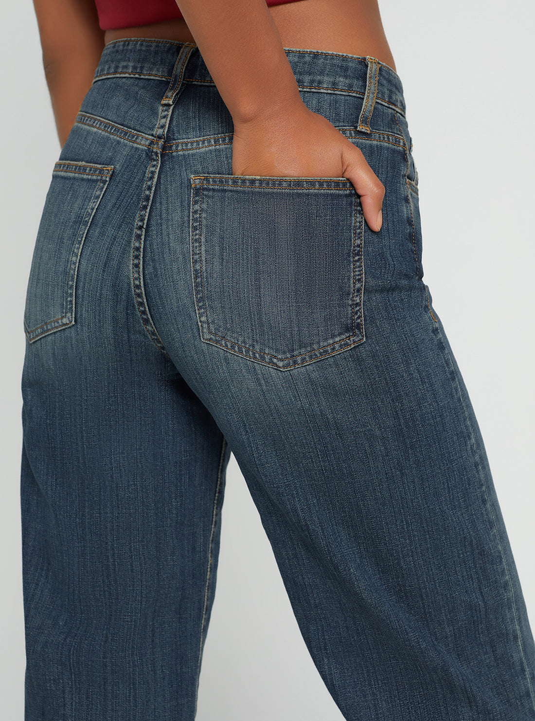 Eco High-Rise 90s Boyfriend Denim Jeans In Waterton Blue Wash Eco High-Rise 90s Boyfriend Denim Jeans In Waterton Blue Wash