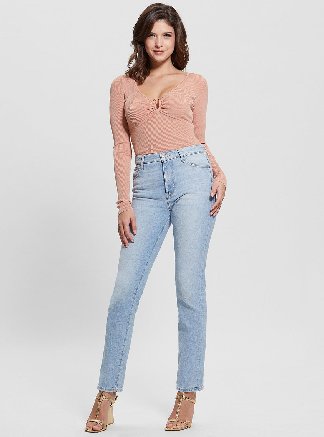 Pink Nicole Rib Knit Top Pink Nicole Rib Knit Top