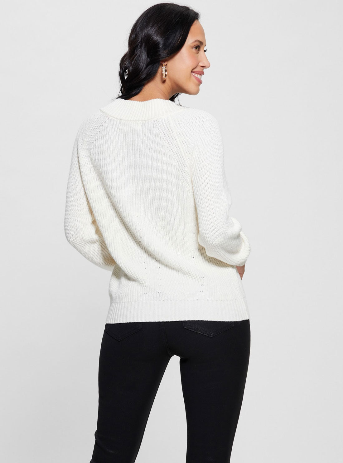 White Davina Long Sleeve Knit Top White Davina Long Sleeve Knit Top