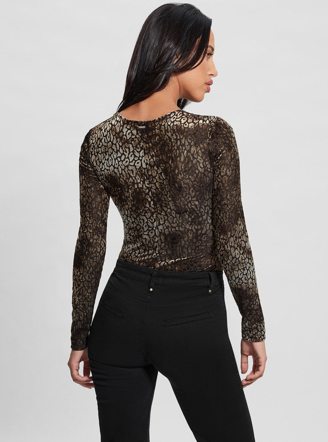 Dark Brown Belinda Velvet Print Top Dark Brown Belinda Velvet Print Top