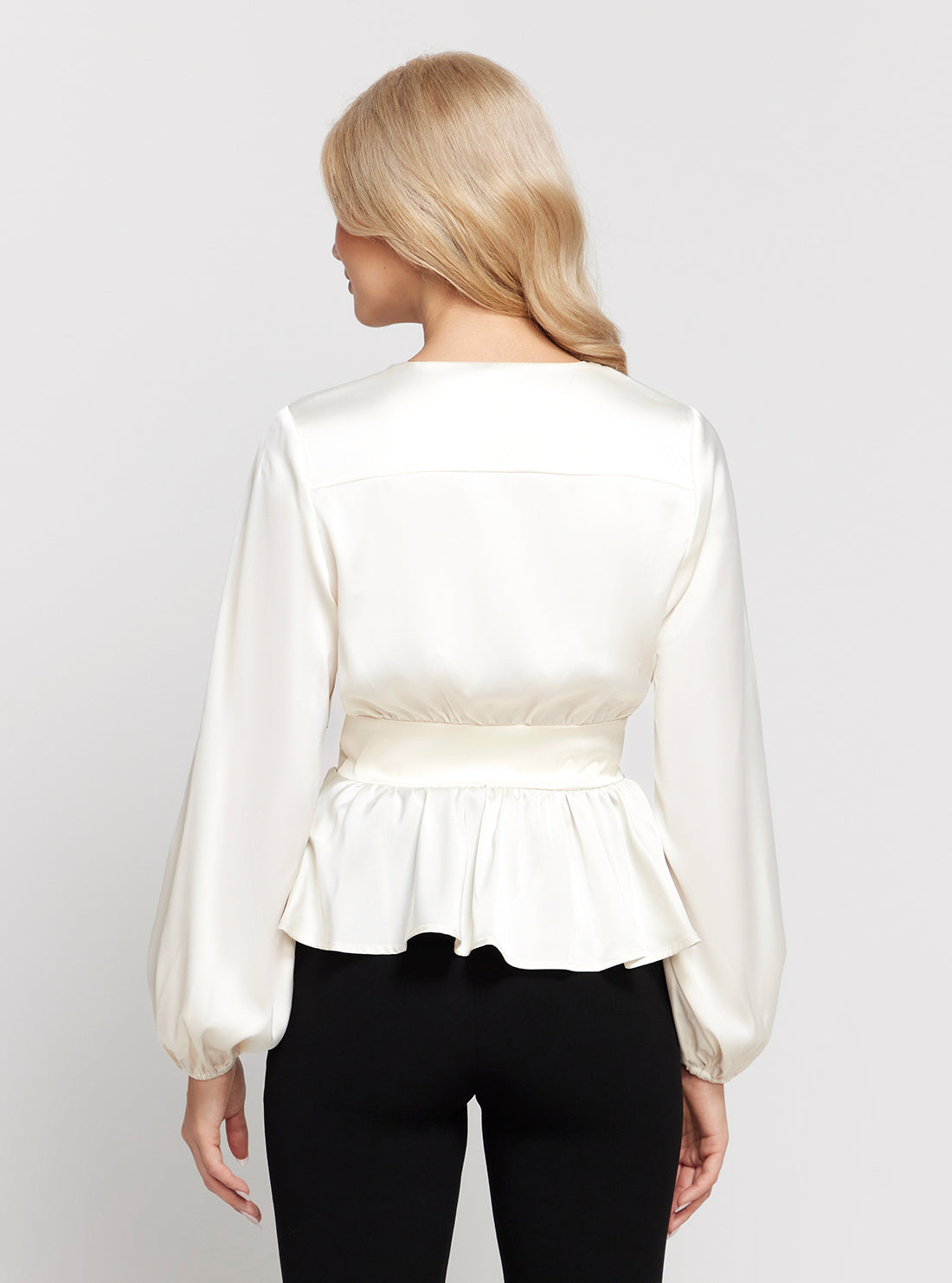 Eco White Juley Long Sleeve Front Tie Top Eco White Juley Long Sleeve Front Tie Top