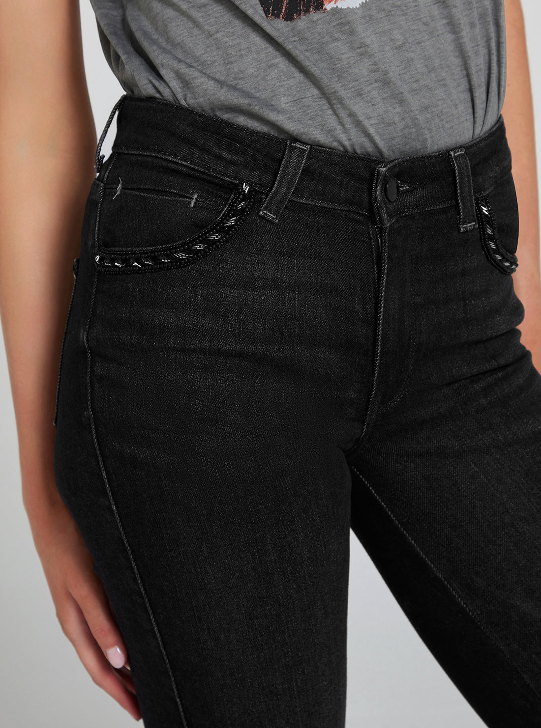 High-Rise Sexy Straight Leg Denim Jeans In Orbit Wash High-Rise Sexy Straight Leg Denim Jeans In Orbit Wash