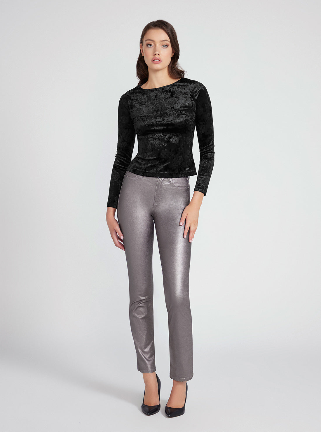 Black Aida Velvet Top